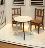 アンティーク風テーブル大　ホワイトカラー