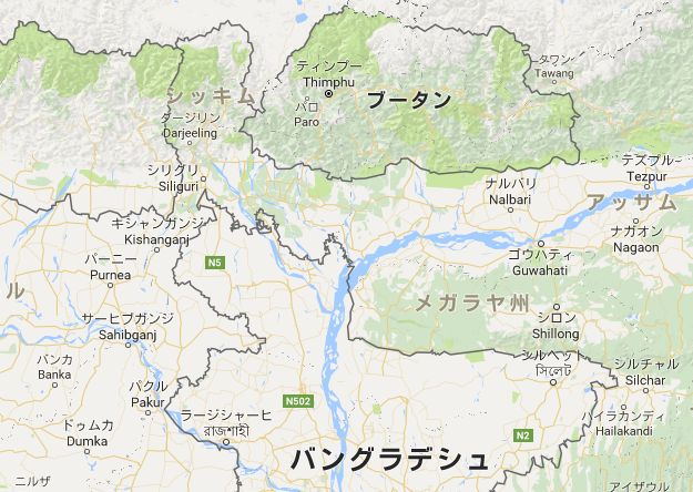 ブータン　地図