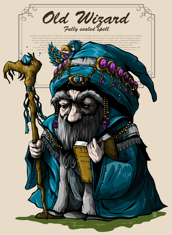 ビューティフルハードコアイラストレーション 魔法使いイラスト 王宮老魔導士 Old Wizard